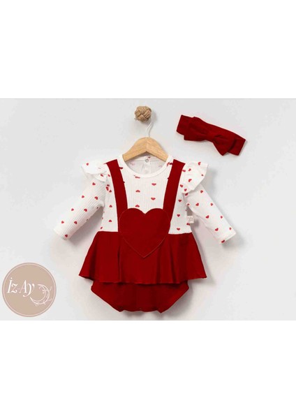 Kız Çocuk Kalpli Elbise ve Saç Bandı
