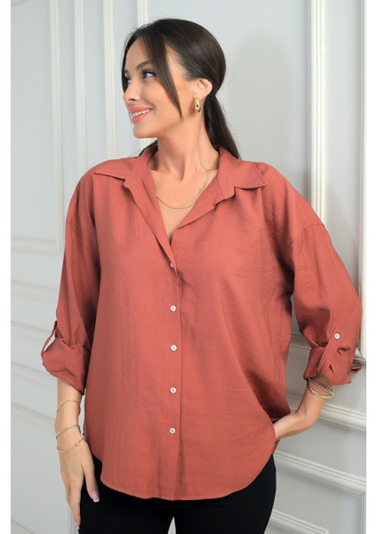 Kadın Kol Katlamalı Lyocell Gömlek fiyatları