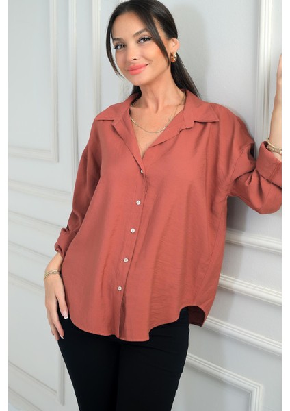 Kadın Kol Katlamalı Lyocell Gömlek modelleri