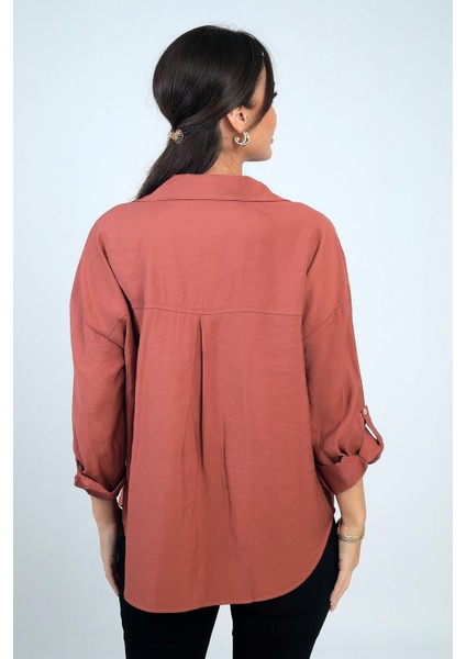 Kadın Kol Katlamalı Lyocell Gömlek fırsatları