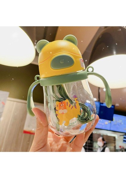 250ML Bpa'sız Pipetli Bebek Suluk Kulaklı Kollu Yumuşak Pipetli Bebek Su Şişesi Bebek Biberon Matara