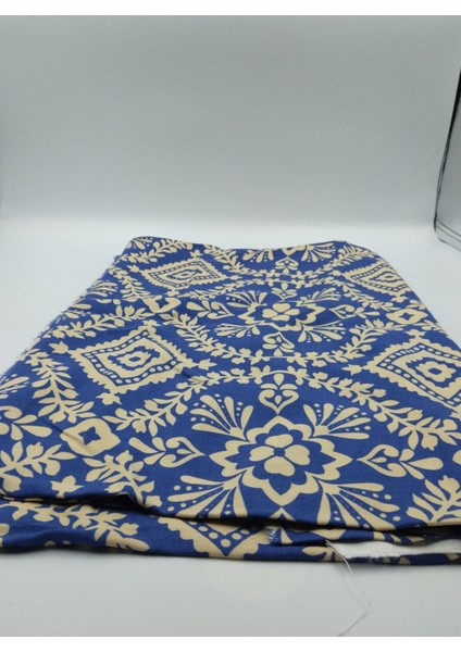 Lacivert Çiçekli Pamuk‑viskoz Kumaş – Yumuşak, Hafif & Dökümlü | 150 cm Genişlik – ELNV67 modelleri