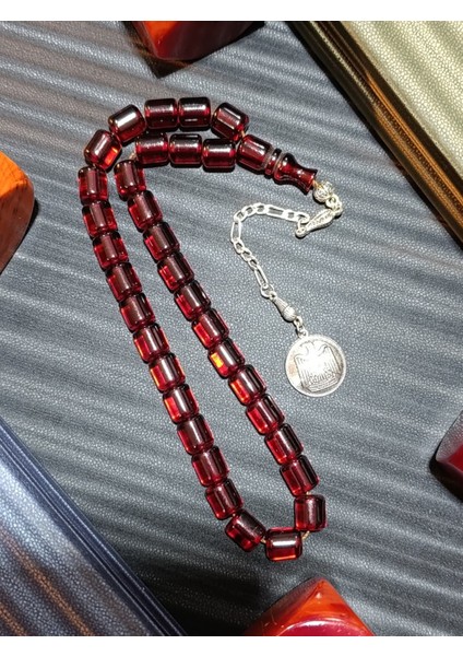 Sıkma Çubuk Kehribar Tesbih Bordo Renk modelleri