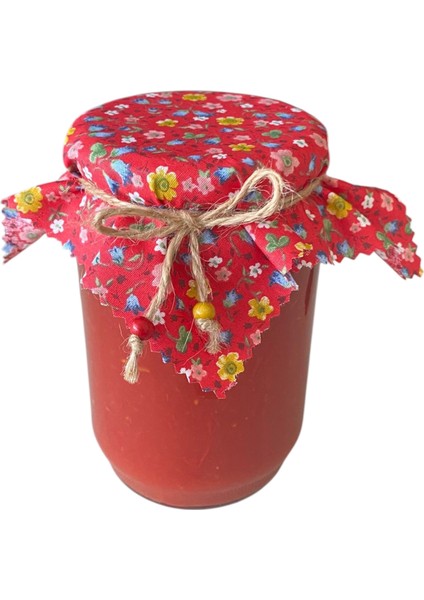 10 Adet Çıtır Çiçekli Kavanoz Kapağı Örtüsü ve Boncuklu Bağlama Ipi