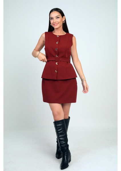 Kadın Kendinden Telalı Üst Astarlı Iki Parça Görünümlü Elbise modelleri