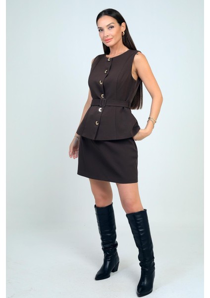 Kadın Kendinden Telalı Üst Astarlı Iki Parça Görünümlü Elbise fiyatları