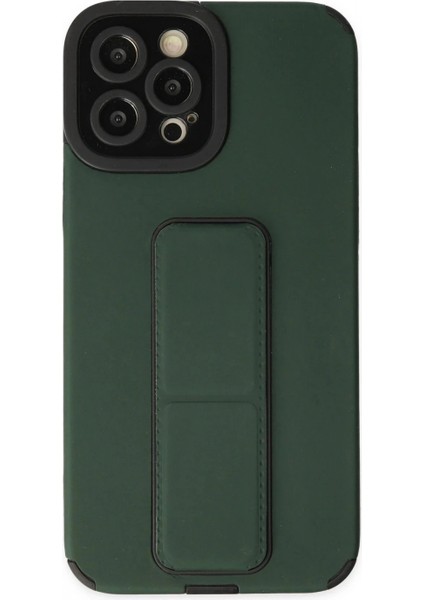 iPhone 12 Pro Max Kılıf Mega Standlı Silikon - Yeşil