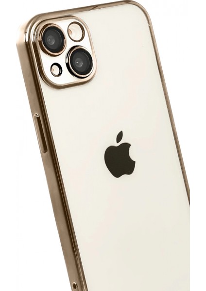 Apple iPhone 15 Lensli Silikon - Çöl Titanyum modelleri