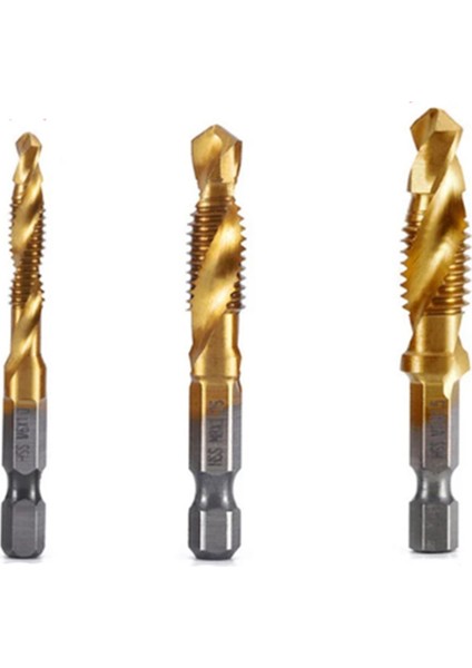 M6+M8+M10 Hex Shank Tıtanıum Kaplama Hss Vıda Işleme Metrik Tap Mağaza Bikleri Vida Makina Bileşimi Daka Açık Pahta Araçı (Yurt Dışından)