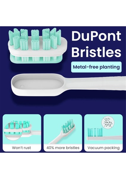 Xiaomi Mijia T300/T500 Elektrikli Diş Fırçası Için Yedek Fırça Başlıkları, Yumuşak Kıllı Başlıklar, Kapaklı, Mühürlü Paket, B (Yurt Dışından) fırsatları