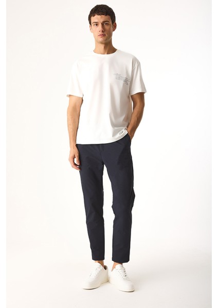Regular Fit Beli Lastikli Teknik Pantolon-Lacivert fiyatları