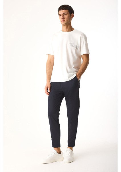 Regular Fit Beli Lastikli Teknik Pantolon-Lacivert modelleri