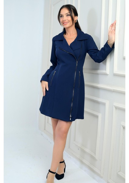 Kadın Fermuar Detaylı Kısa Elbise