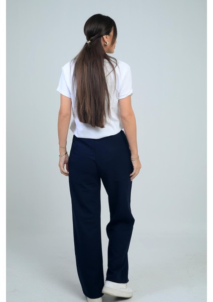 Kadın Beli Lastikli Bağcıklı Yandan Cepli Palazzo Pantolon fırsatları