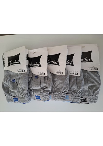 Erkek Penye Düz Boxer-5 Adet-Gri fiyatları