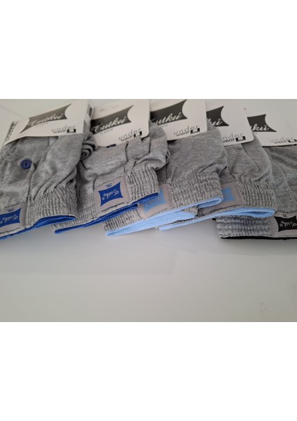 Erkek Penye Düz Boxer-5 Adet-Gri indirimleri