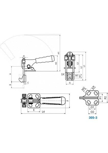 305-3 U Kancalı Dikey Tabanlı Bağlantı Elemanı 23780 fiyatları