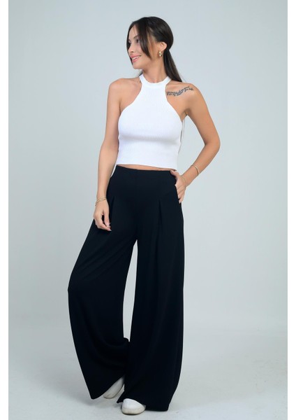 Kadın Beli Lastikli Cepli Önü Pileli Bol Paça Osyho Pantolon fiyatları