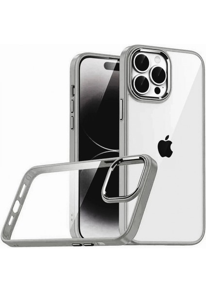 Apple iPhone 15 Pro Max Lensli Silikon - Titan Gri