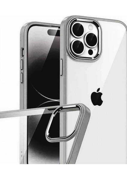 Apple iPhone 15 Pro Max Lensli Silikon - Titan Gri fiyatları