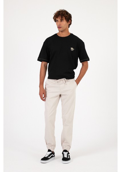 Simon Slim Fit Gabardin Jogger Pantolon-Taş fiyatları