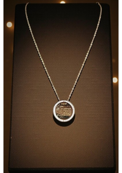 Zirkon Taşlı Ayetel Kürsi Dualı Çelik Kolye fiyatları