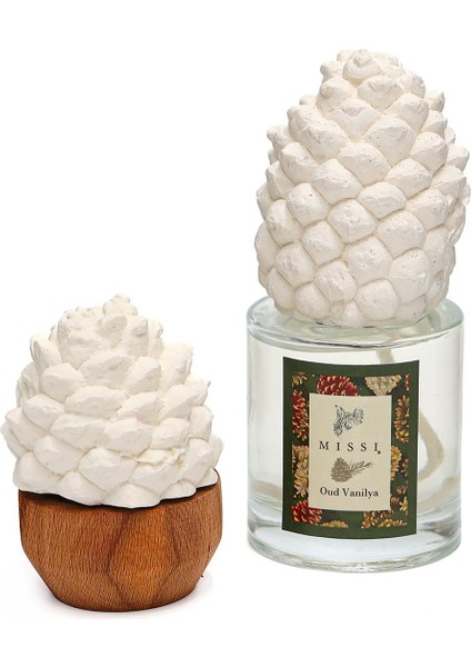 Yılbaşı 100 ml Kozalak Seramik Taşlı Oud Vanilya Oda Kokusu fiyatları