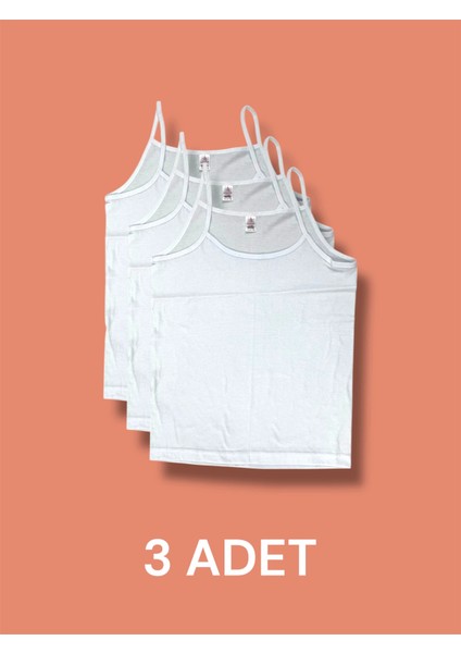 Ekonomik Ince Askılı Kız Çocuk Pamuklu Atlet 3'lü Paket