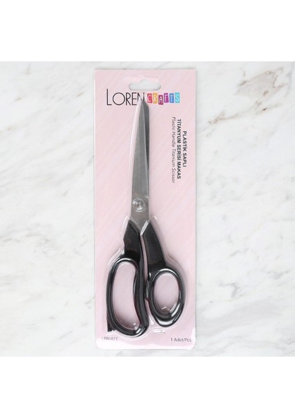 Loren Crafts Plastik Saplı Titanyum Makas Siyah Lr