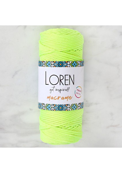 Loren Macrame Neon Sarı El Örgü Ipi - L114