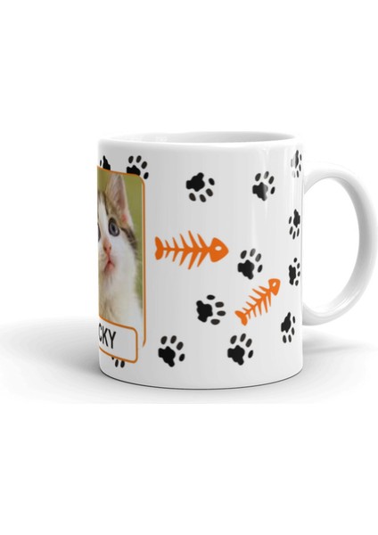 Kişiye Özel Kedi Tasarımlı Isim ve Resim Baskılı Seramik Kupa Bardak fiyatları