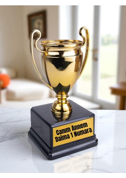 Canım Annem Yazılı Ödül Başarı Şampiyonluk Kupası - Anneye Hediyelik Hediye Kutusu Eşyası