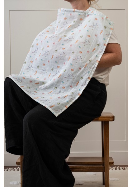 %100 Pamuk Müslin Emzirme Örtüsü - Atlantis / Denizatı