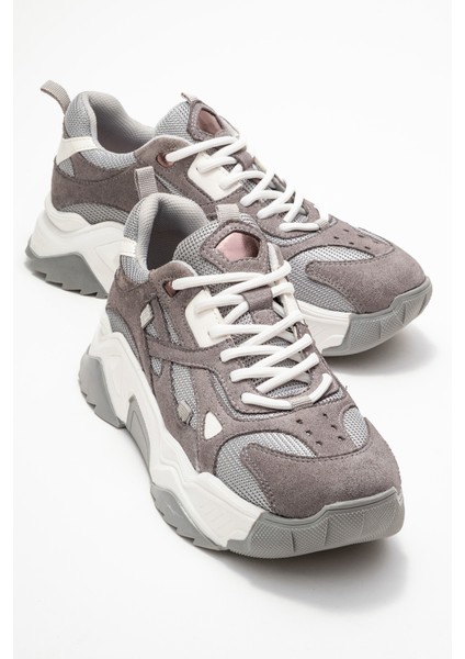 Lecce Gri Süet Kadın Spor Ayakkabı