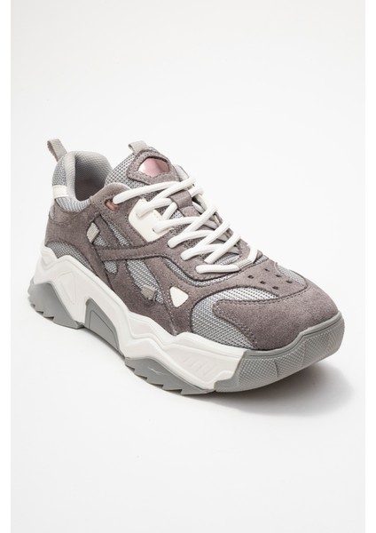 Lecce Gri Süet Kadın Spor Ayakkabı modelleri
