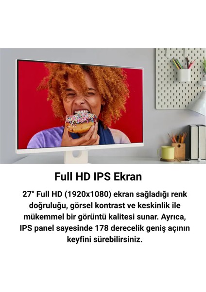 Myview 27SR50F-W 27" 5 Ms Full Hd IPS 60 Hz Monitör indirimleri