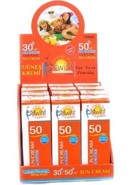Güneş Kremi SPF50 100 ml - 12'li Stand modelleri