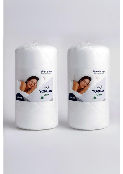 Çift Kişilik Yorgan 2 Adet 195X215 – Mikrofiber Kumaş, 200 G/m² Silikon Elyaf Dolgu