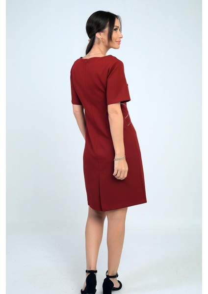 Kadın Kendinden Telalı Biyeli Önü Fermuar Detaylı Kısa Elbise fırsatları