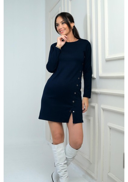 Kadın Çıtçıtlı Kısa Elbise