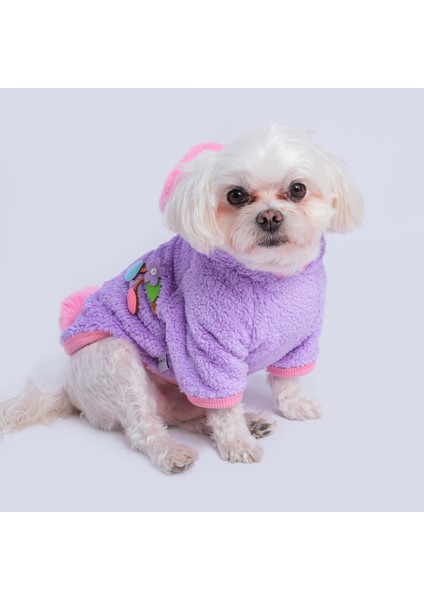 Lilac Premium Peluş Küçük Irk Köpek Sweatshirtü (2 kg-9 kg arası köpeklere uygundur) modelleri