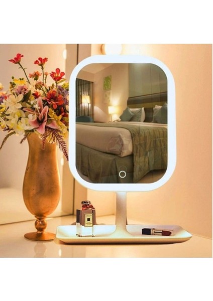 Şarjlı LED Işıklı Makyaj Aynası LED Dokunmatik Makyaj Aynası Oynar Başlıklı 3 Modlu USB Şarjlı fiyatları