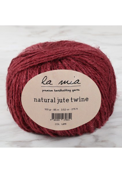 La Mia Natural Jute Twine 100 gr Bordo Jüt Ip - L211 - 34105