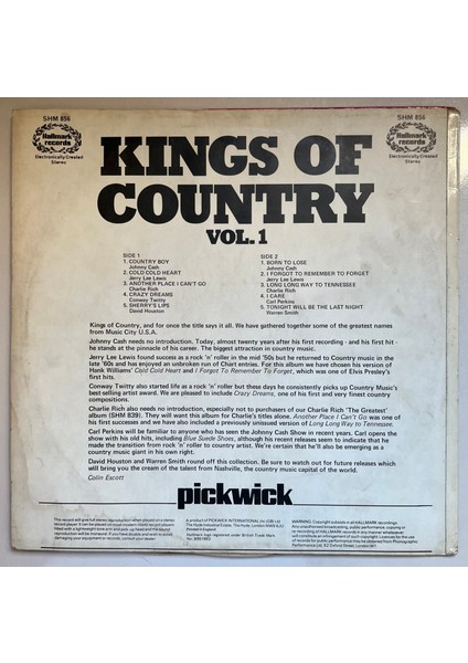 Kings Of Country, Vol. 1 Lp Plak (Orijinal 1974 Dönem Ingiltere Baskı Plak) fiyatları