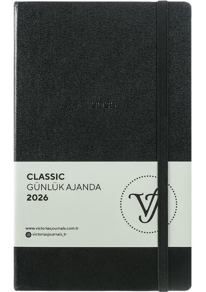 Classic 2026 Günlük Ajanda 13x21 cm Sert Kapak Ivory 70gr.
