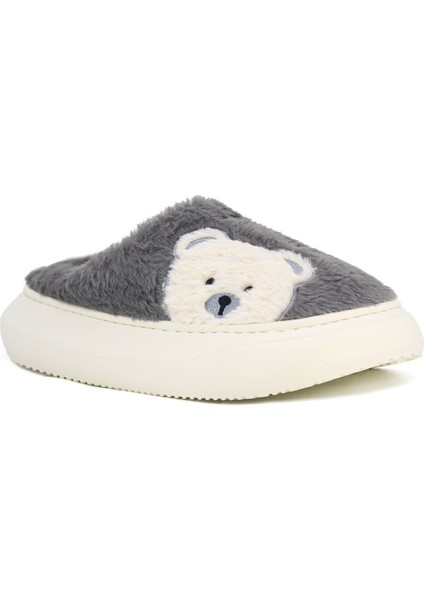 Kışlık Kadın Peluş Terlik – Tatlı Ayıcık Deseni, Kaymaz Eva Taban, Ses Yapmaz-Panda