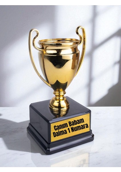Canım Babam Yazılı Ödül Başarı Şampiyonluk Kupası - Babaya Hediyelik Hediye Kutusu Eşyası