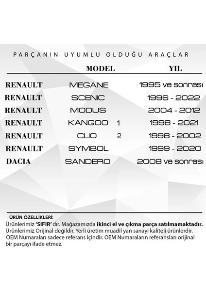 Renault Megane, Clio2,kangoo,dacia Sandero Için Motor Yağ Çubuğu