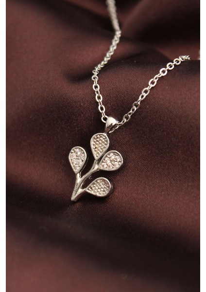 Gümüş Renk Zirkon Taşlı Çoklu Balon Kolye