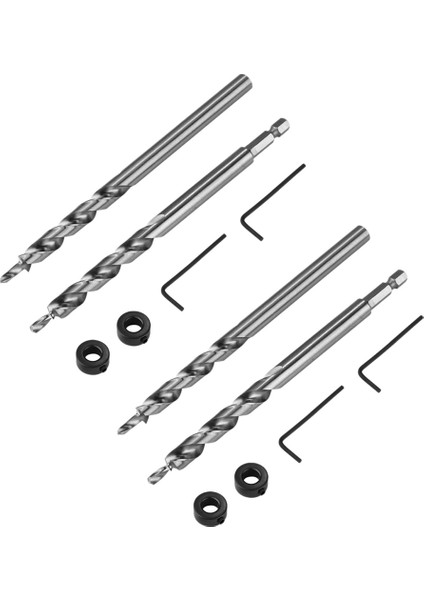 2 Set 3/8 Inç Cep Deliği Derinlikli Matkap Bit Durma Yaka 1/4 Altı Shank Yedek Twist Adım Matkaplar (Yurt Dışından)